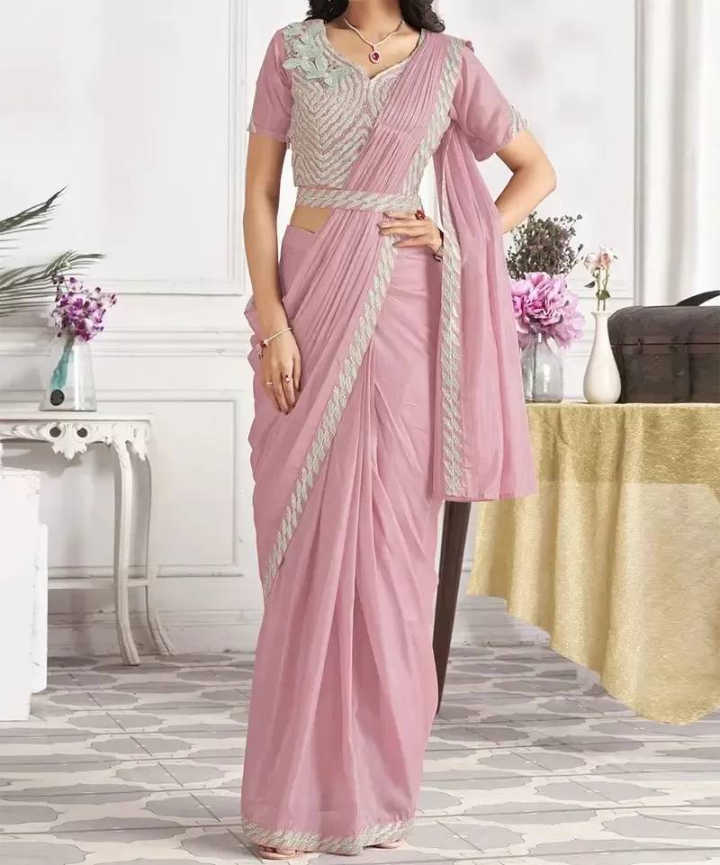 Fusion Chick Of Cutdana Saree