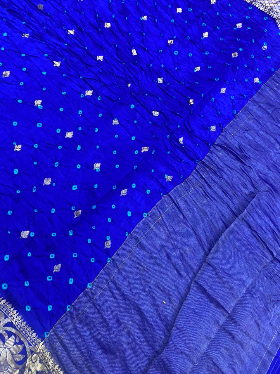 Blue georgette khaddi banarasi