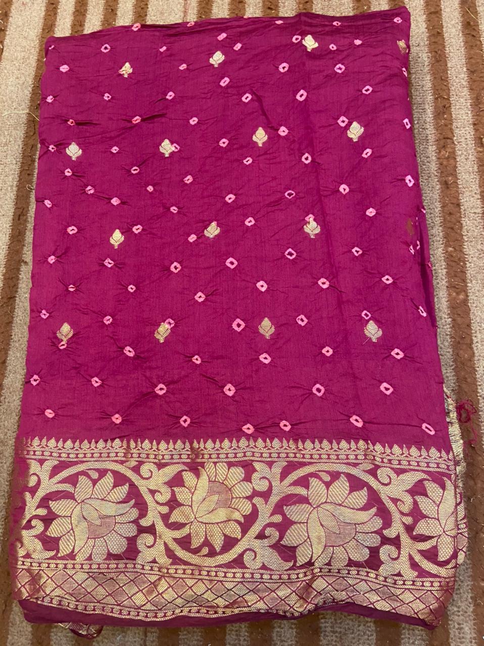  Pink georgette khaddi banarasi 