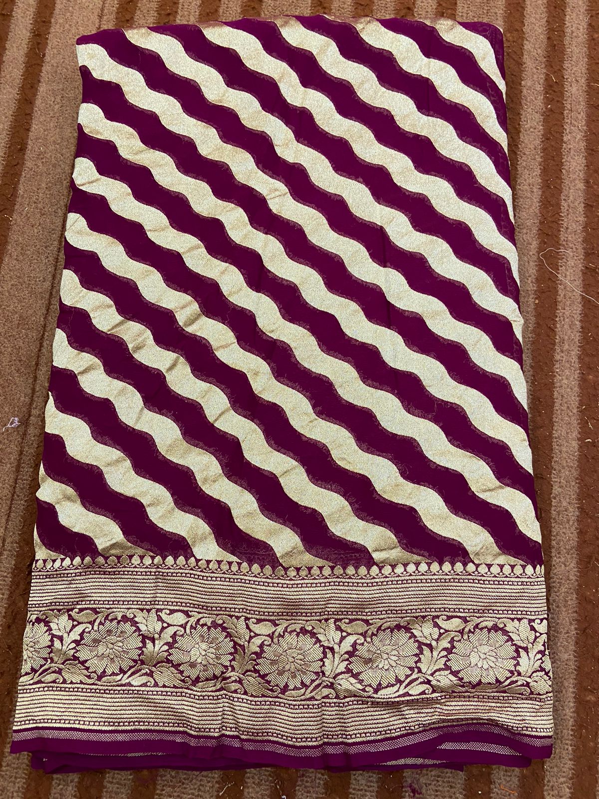 Purple georgette banarasi saree