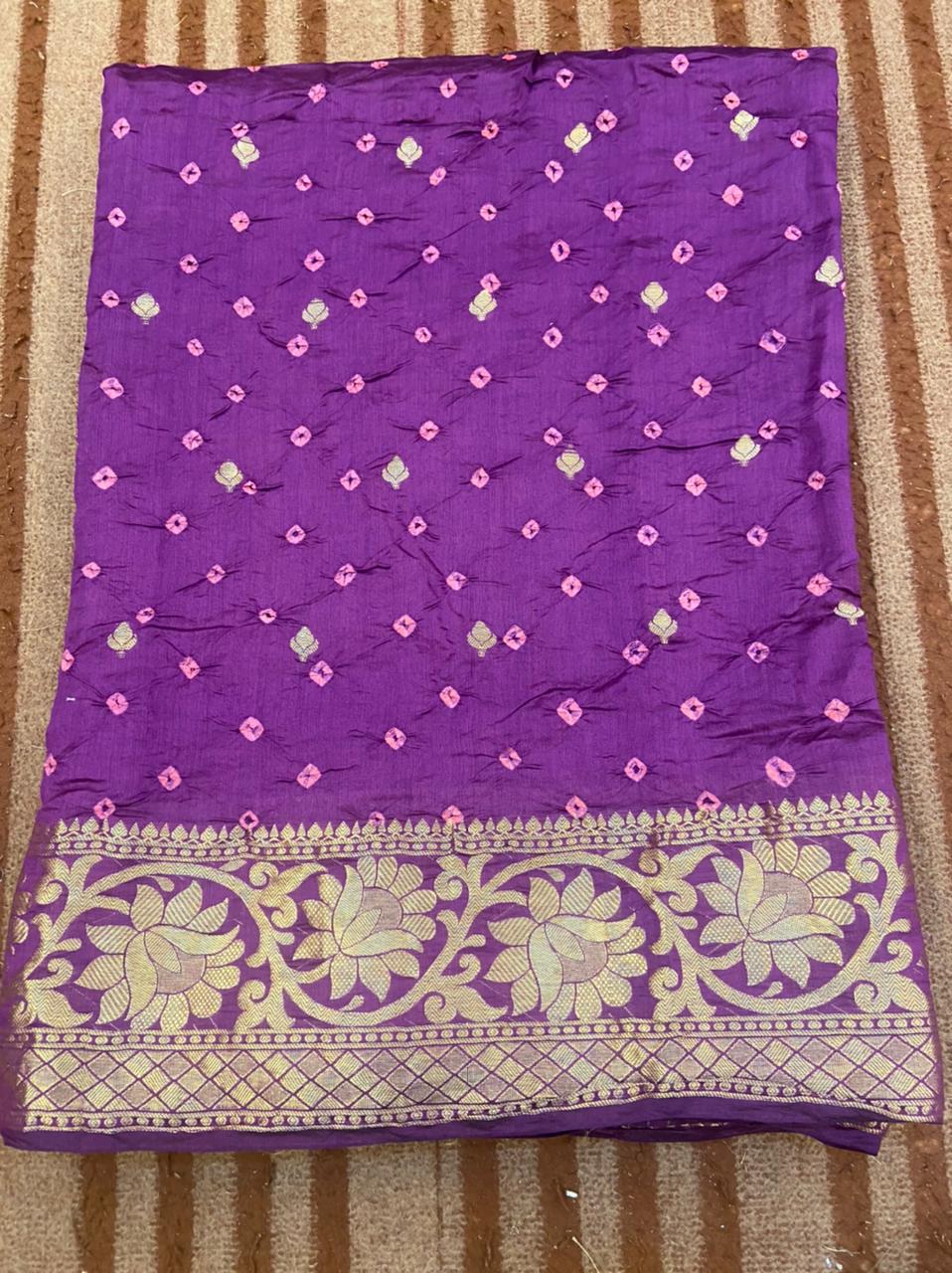 Purple georgette khaddi banarasi