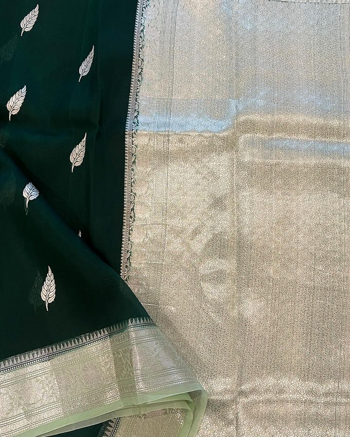 Handloom silver zari weaving sarees